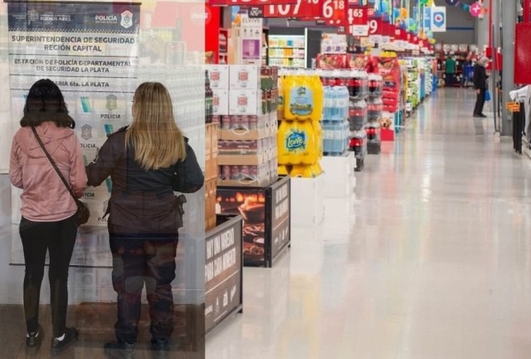 Insólito robo en La Plata: una mujer simuló estar embarazada para llevarse prendas de vestir de un hipermercado
