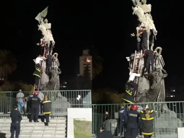 Un hombre se intentó suicidar en el medio de la plaza San Martín