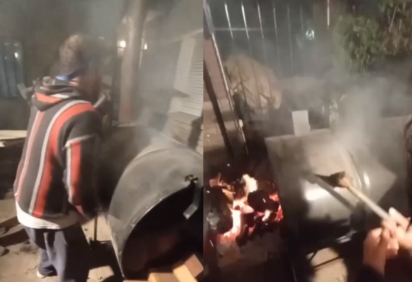 “Trae la amoladora”: unos jóvenes se hicieron virales al hacer un asado que estuvo a punto de quemarse