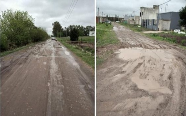 El barro, principal protagonista en las calles de Los Hornos