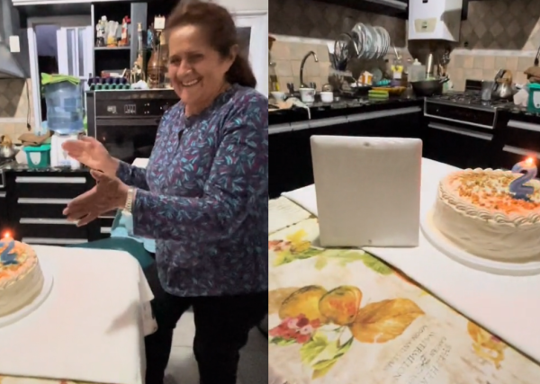 “Se olvidó papá”: el divertido e inusual festejo de una señora por los dos años de una caja de cables