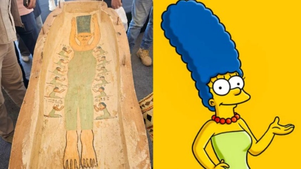 Encontraron un sarcófago egipcio de hace 3.500 años... ¡Que tenía grabada a Marge Simpson!