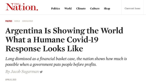 Para The Nation de Estadios Unidos, Argentina muestra "una respuesta humana" al coronavirus