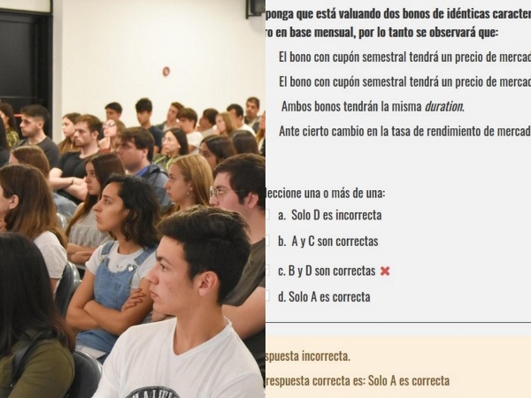 Ridículo parcial en una Facultad de La Plata: contestás bien y el multiple choice la da por incorrecta