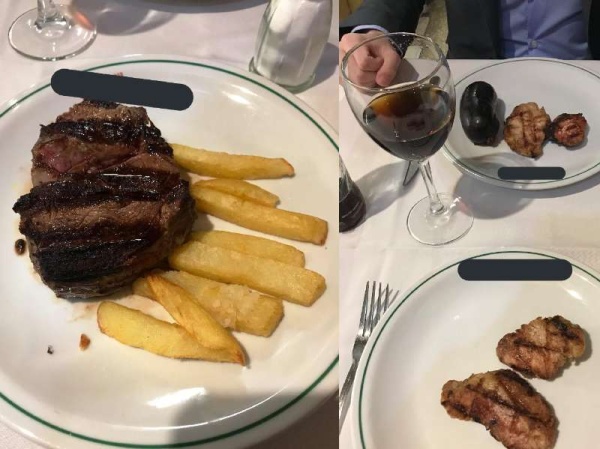 Rompieron la cuarentena para comer en un restaurante, pero les dieron porciones miniaturas y llovieron los memes