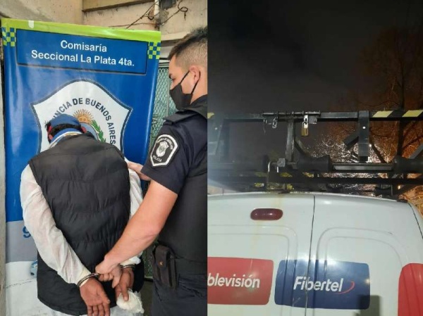 Dos detenidos en La Plata por robarle la escalera a un t&eacute;cnico de una empresa de telecomunicaciones