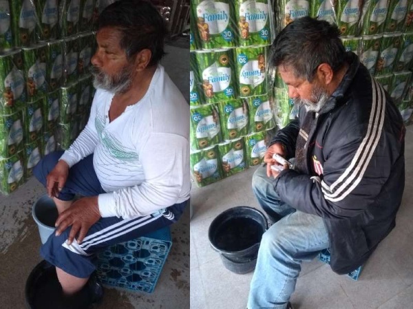 Un vecino de Los Hornos sufre un gran dolor en los pies y necesita donaciones de zapatillas ya que no puede pagarlas