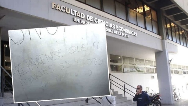 Tensi&oacute;n en la UNLP: apareci&oacute; una amenaza de tiroteo en la Facultad de Econ&oacute;micas