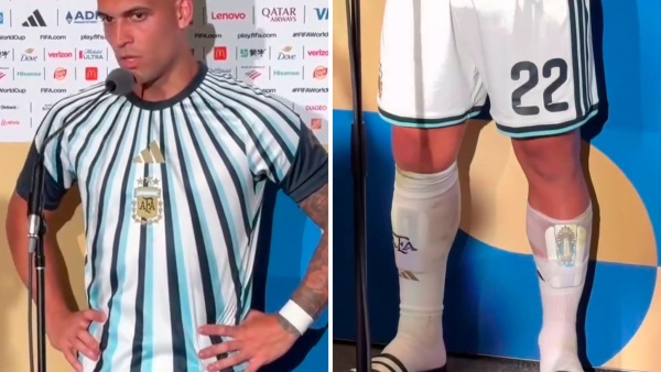 El emotivo gesto de Lautaro Mart&iacute;nez en el Mundial: llev&oacute; a la Virgen de Luj&aacute;n en su canillera ante Egipto