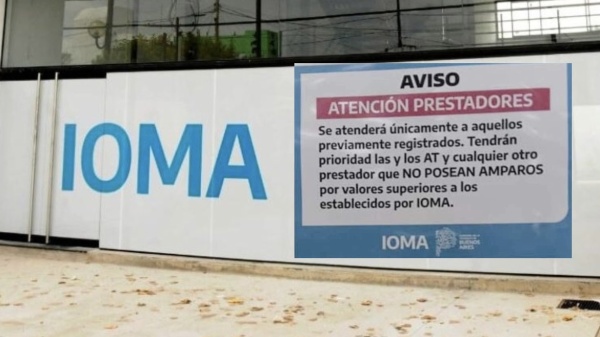 Prestadores de IOMA denuncian presiones por los amparos y demoras en los pagos: el cartel que encendi&oacute; la pol&eacute;mica
