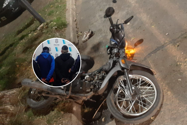 Persecución y tiros en La Plata: los delincuentes se cayeron de la moto y quedaron detenidos