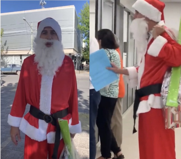 Todo para ver a su hija: un hombre fue vestido de papá Noel al Juzgado de Familia