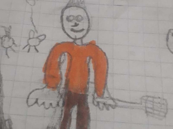 Insólito: En Ignacio Correas los niños dibujan a sus padres rodeados de moscas