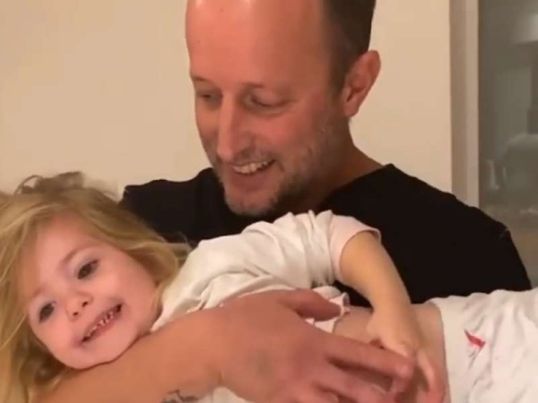 Video: Jesica Cirio filmó el reencuentro de Martín Insaurralde con su hijita