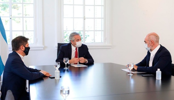 Alberto Fernández se reunió con Axel Kicillof y Horacio Rodríguez Larreta por el aumento de casos de Covid