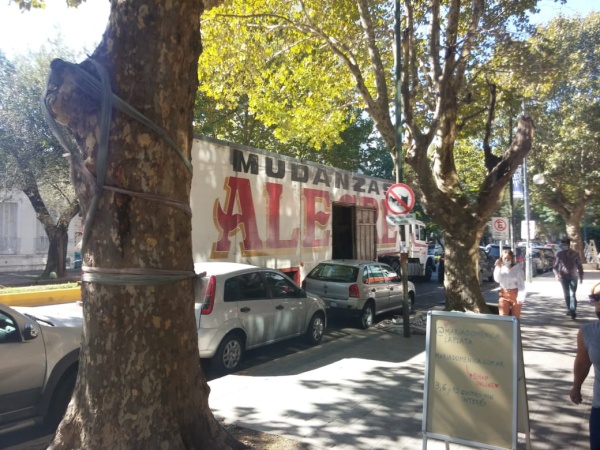 Vecinos de calle 13 se quejaron por la presencia de un camión de mudanza “Alegre” y la ausencia de Control Ciudadano