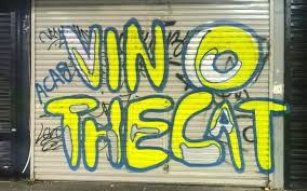 Vino the cat", el misterioso graffiti que copa las paredes de La Plata: ¿de qué trata?