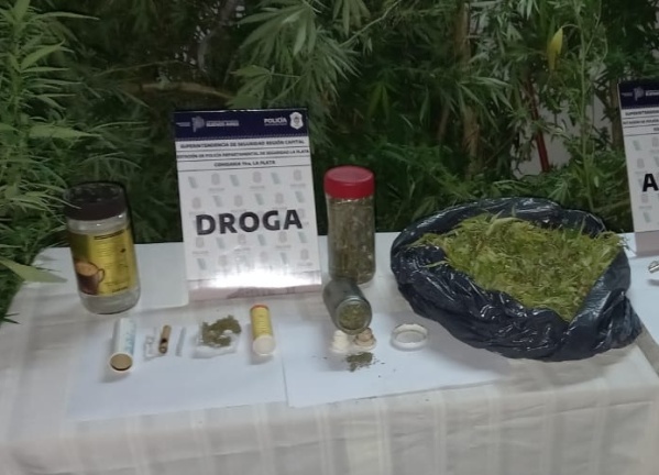 Allanaron a un ladrón de comercios y le incautaron armas y marihuana en La Plata