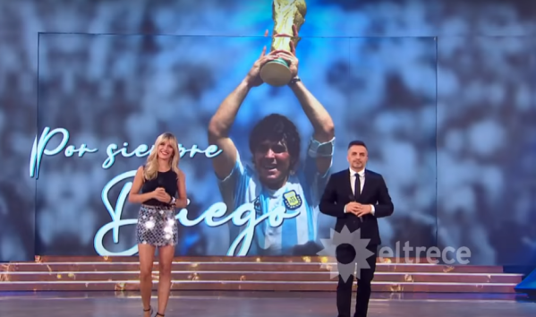 Así homenajearon a Diego Maradona en el Cantando 2020