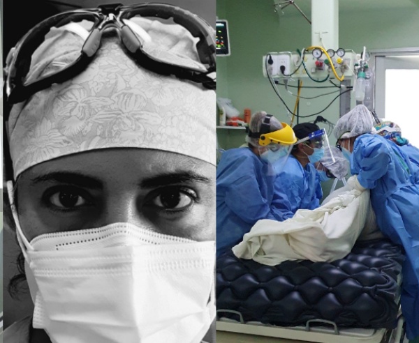 "Mi espalda me lo recuerda": Una enfermera de La Plata busca generar conciencia sobre el COVID-19