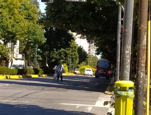 "Viva Cristina, viva Máximo": Reapareció el hombre que grita en el medio de la avenida 7 de La Plata
