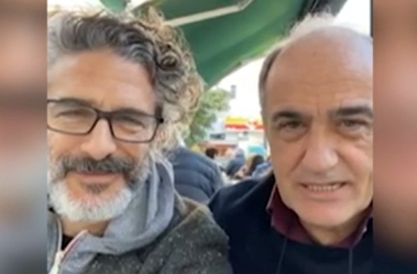 Francesc Orella Pinell, el actor de Merlí y Leo Sbaraglia, juntos en Buenos Aires para grabar "Santa Evita"