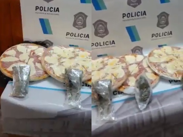 Llevaron 4 pizzas a una cárcel de La Plata, pero en vez de orégano tenían marihuana