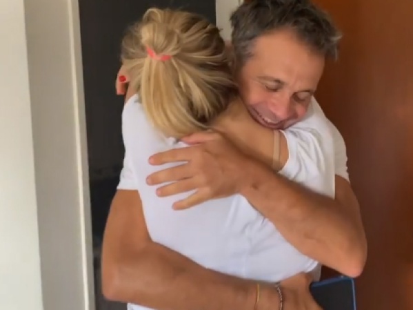 El emotivo reencuentro de Sergio Lapegüe con su hija, tras 21 días internado