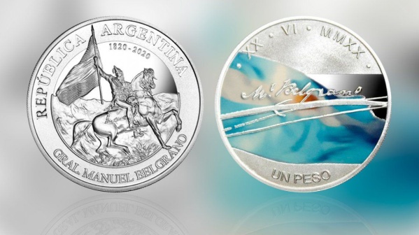 En honor a Belgrano, el Banco Central emitió una moneda de plata