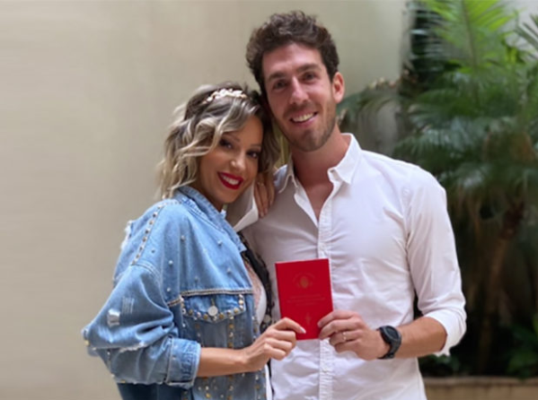 Recién casados, Ramiro Arias le dedicó un divertido mensaje a Noelia Marzol: "Nada que envidiarle al robo del siglo"