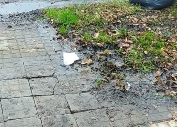 Una pérdida de agua provoca el hundimiento de la vereda en un barrio de La Plata