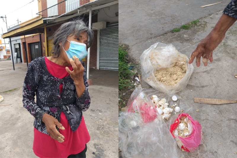 Es de Tolosa, sobrevive con lo que tiran las verdulerías y da todo para que sus perritas puedan comer: ”Queremos ayudarla”