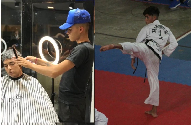 Un platense de 17 años, trabaja como peluquero y gracias a su oficio pudo consagrarse campeón nacional de taekwondo