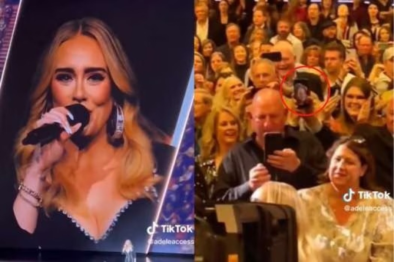 Adele lloró en pleno concierto cuando le mostraron una foto muy emotiva: ”Siento mucho tu pérdida”