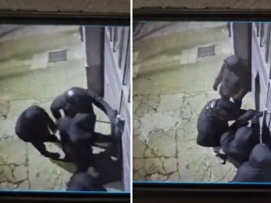 Una banda ”rompeportones” atacó en La Plata y quedó filmada en pleno acto