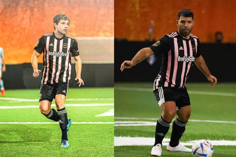 Agustín y Nacho fueron invitados a ”tirar paredes” con el Kun Agüero en su equipo ”Kunisports”