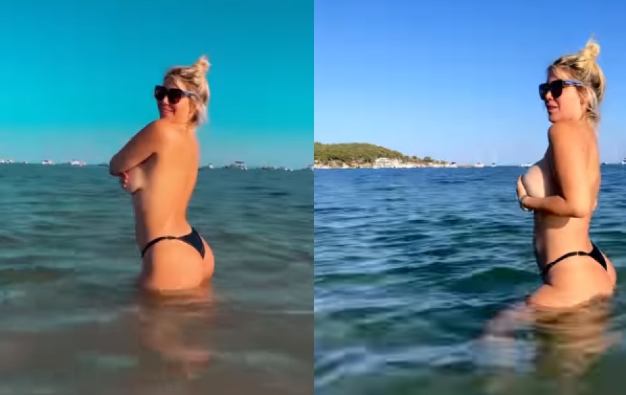 Wanda Nara hizo un topless en Europa