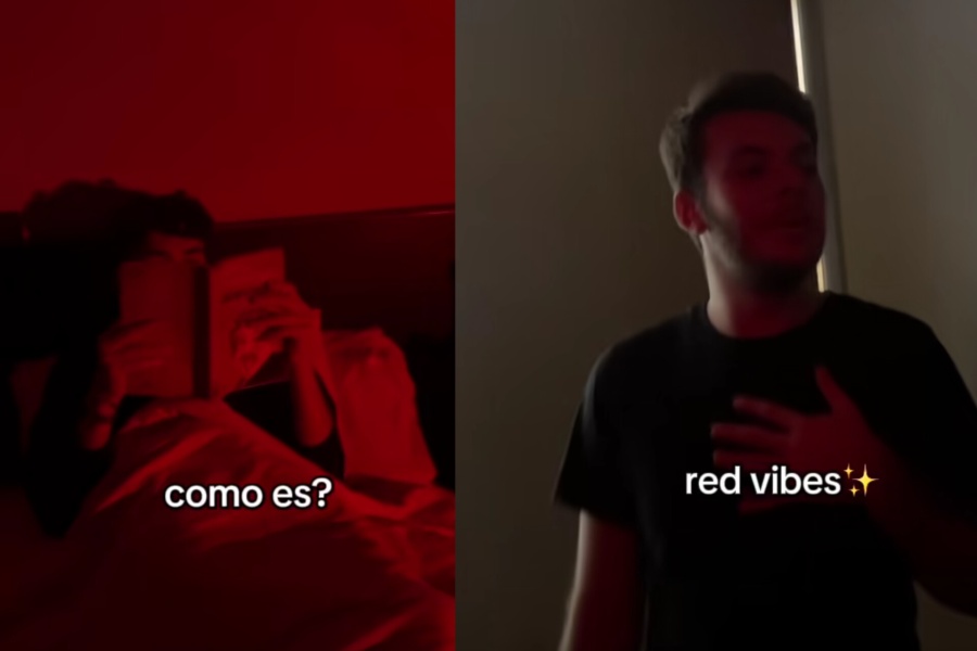Duerme con la luz roja, sus amigos no entendían el motivo y se hizo viral el modo en que trató de explicarles su uso