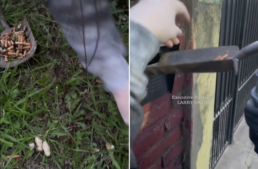 Su vecino le tiraba las colillas de cigarrillo en el jardín y ella grabó una venganza que se volvió viral: ”Día de travesura”