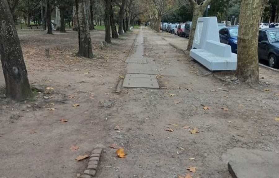 Estudiantes universitarios se quejaron por el mal estado de las veredas en la avenida 60