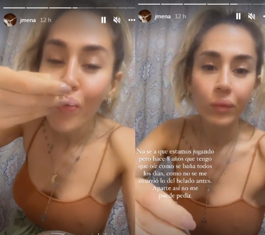 Las fotos de Jimena Barón en el baño mientras su hijo se ducha