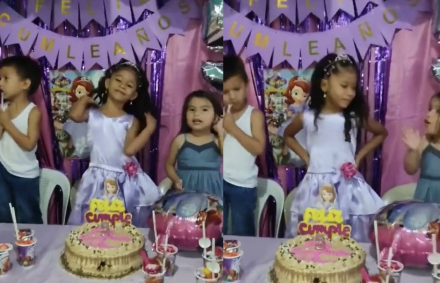 ”No vas a arruinar mis planes”, una niña reacciona porque su hermana sopla las velitas y causó furor