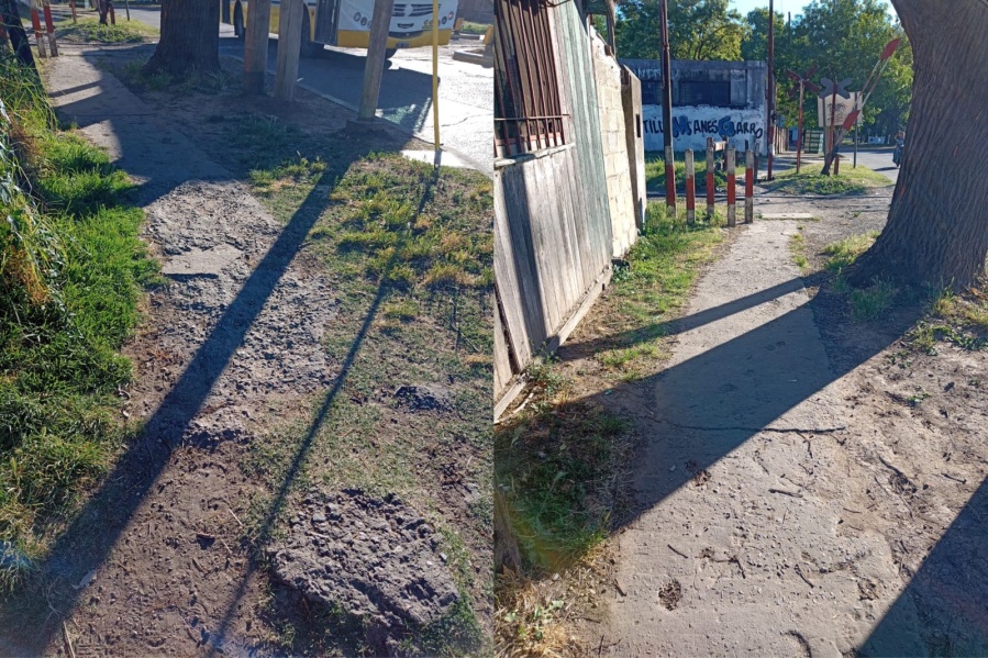 Su hermano usa silla de ruedas y no puede movilizarlo por barrio Hipódromo por el mal estado de las veredas