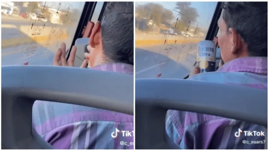 Un hombre le dedicó su amor a la cerveza en el colectivo, lo filmaron y los comentarios recibidos lo hicieron más icónico