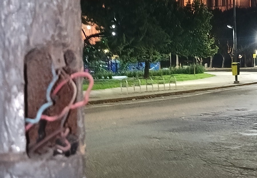 Vecinos alertaron por cables sueltos frente a la Catedral de La Plata