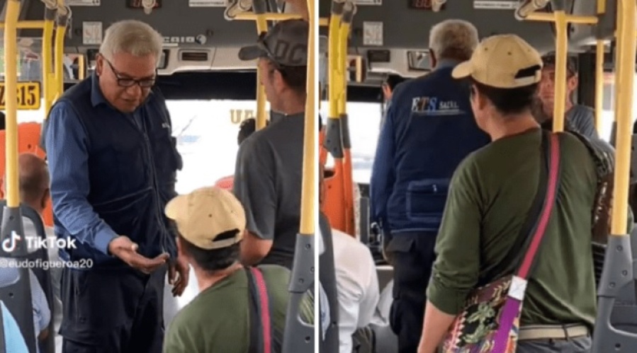 El insólito cruce entre un chofer de colectivo y un músico callejero que demoró el viaje de los pasajeros