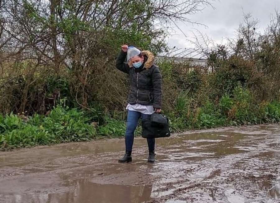 Por el estado de las calles, los chicos de Poblet se quedaron sin clases presenciales