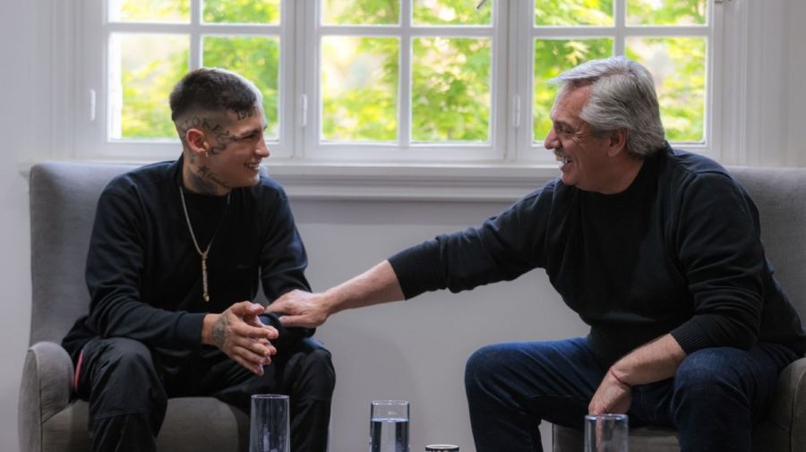 Alberto Fernández recibió a L-Gante en la Quinta de Olivos