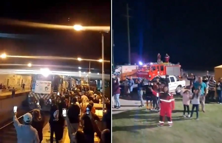 Así se vivió el emotivo trayecto del Tren Solidario que ya llegó a Bahía Blanca con las donaciones