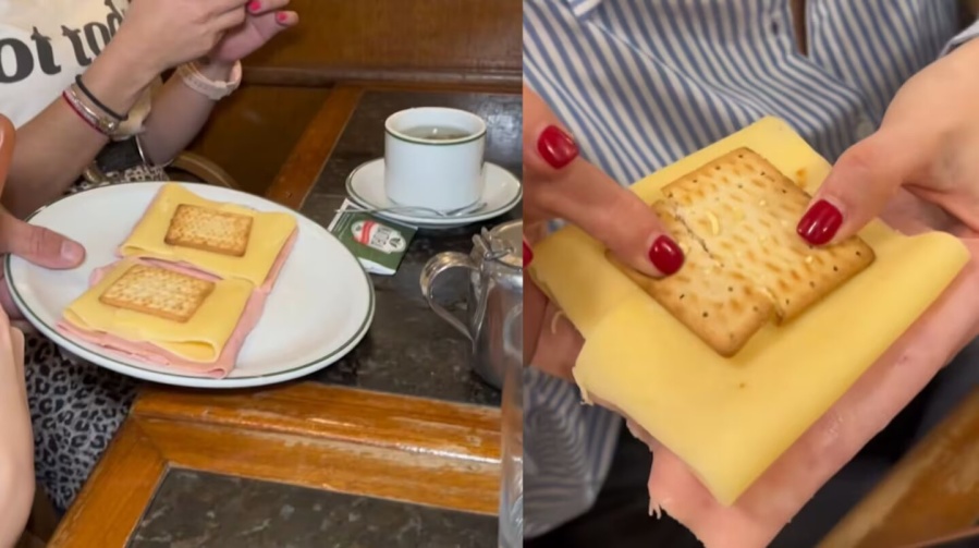 Le cobraron 6700 pesos por un sándwich de galletitas de agua con jamón y queso y se hizo viral en las redes sociales